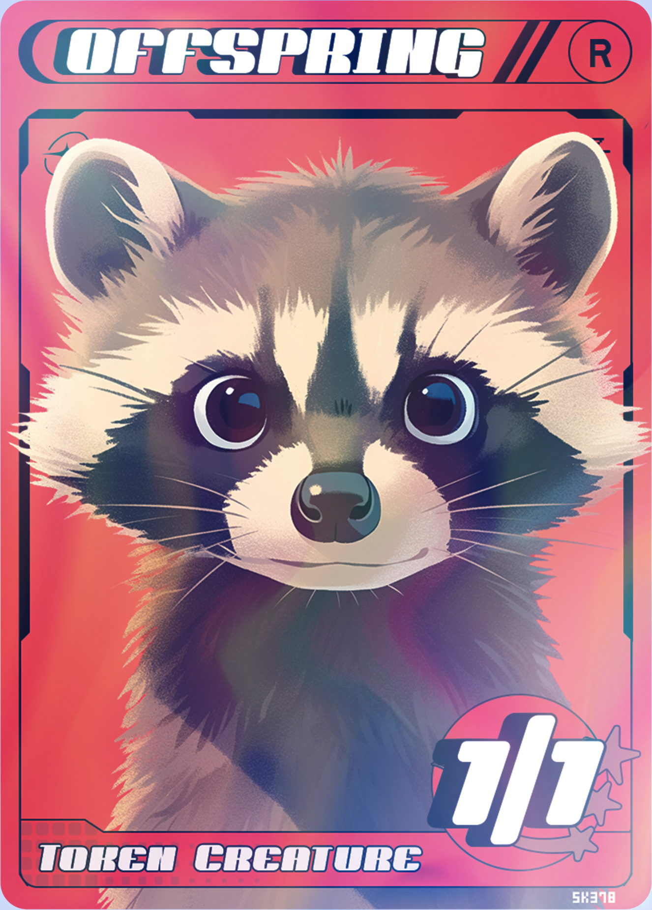 Offspring Raccoon Red Foil