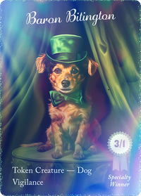 Dog 3/1 Vigilane Green foil token for mtg magic