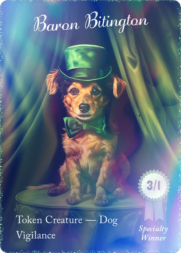 Dog 3/1 Vigilane Green foil token for mtg magic