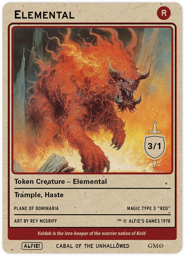 Elemental 3/1 Trample Haste